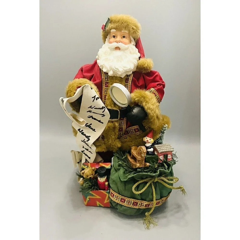 Kirkland Signature Fabric Mache Santa Claus 11” Naughty Nice Christmas Standing